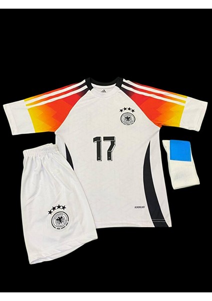 Almanya Euro 2024 Florian Wirz 17 Iç Saha Beyaz Çocuk Forması 3'lü Set (White) indirimleri
