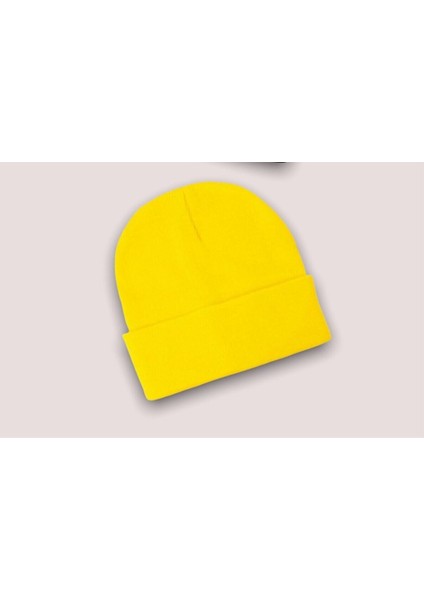 Katlamalı Basic Tiriko Bayan Beresi Sarı Bere