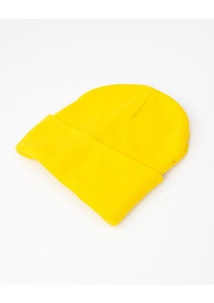 Katlamalı Basic Tiriko Bayan Beresi Sarı Bere modelleri