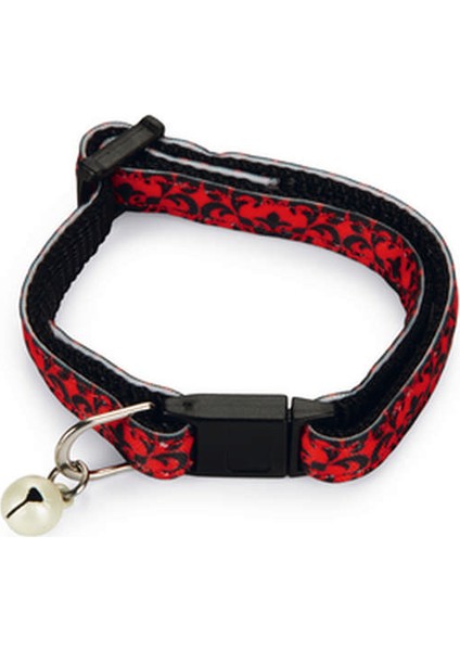 Techmrt Beeztees Yavru Kedi Boyun Tasması, Zilli, Kırmızı, 16-23CM