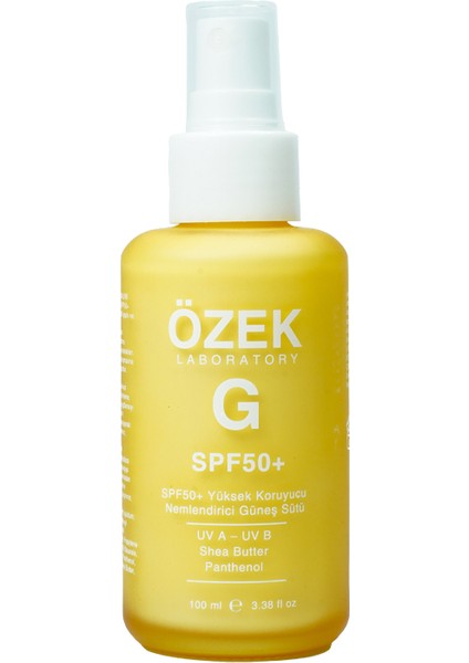 Özek G SPF50+ Yüksek Koruyucu Nemlendirici Güneş Sütü 100 ml