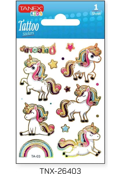 7,5X10,5MM Unicorn Mini Tatoo Etiket TNX-26403