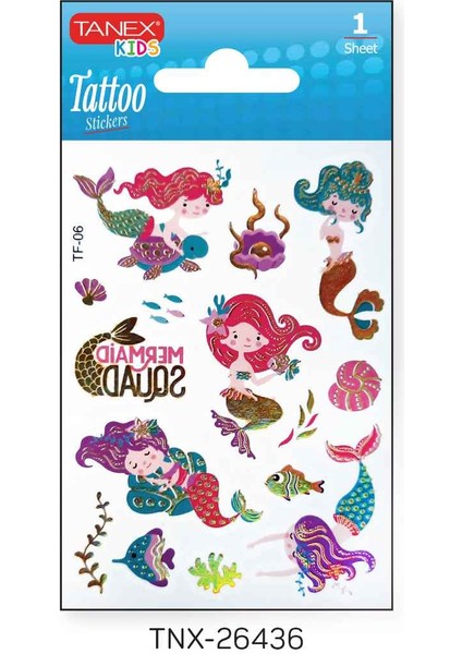 7,5X10,5MM Deniz Kızı Mini Tatoo Etiket TNX-26436