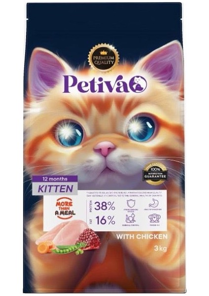 Yavru Kediler Için Tavuk Etli Kuru Kedi Maması (3 Kg, Tavuk) fiyatları