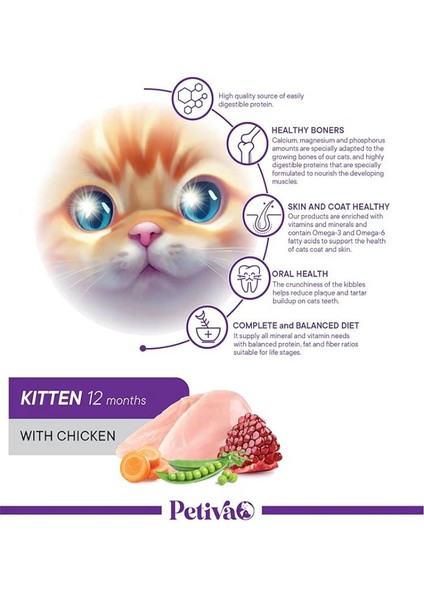 Yavru Kediler Için Tavuk Etli Kuru Kedi Maması (3 Kg, Tavuk) fırsatları