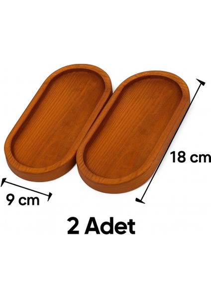 Doğal Kayın Ahşap Yağdanlık Altlığı Koyu Renk– Oval Şık Sunumluk (2 Adet) 9*18 cm fiyatları