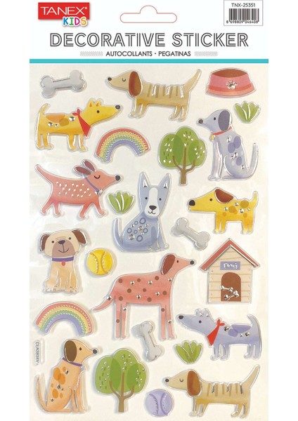 Sevimli Köpek Serisi Puffy Etiketi TNX-25351