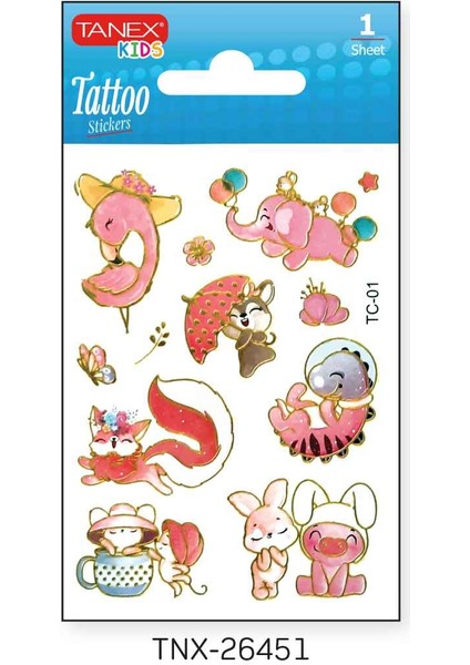 7,5X10,5MM Neşeli Mini Tatoo Etiket TNX-26451