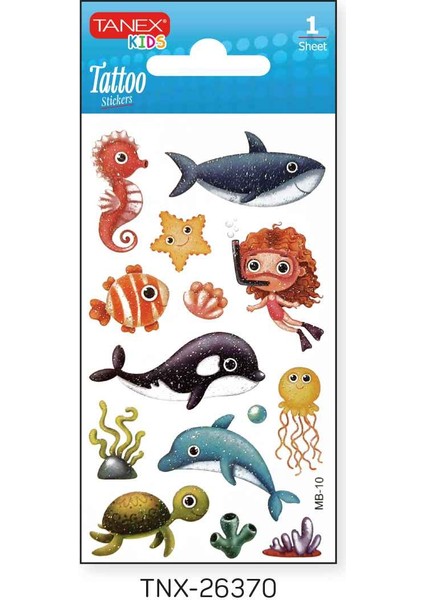 7X12MM Deniz Hayvanları Tatoo TNX-26370