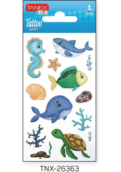 7X12MM Deniz Hayvanları Tatoo TNX-26363