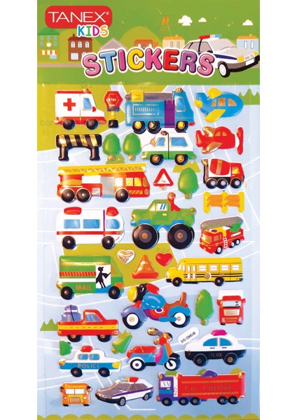 Ulaşım Araçları Serisi 3D Etiketi 5 TNX-26153