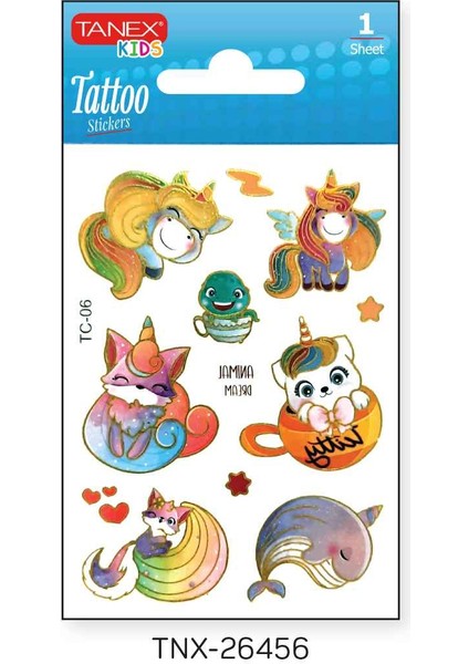 7,5X10,5MM Neşeli Mini Tatoo Etiket TNX-26456