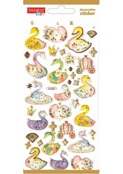 Decorative Sticker-9 Puffy Etiketi TNX-5008