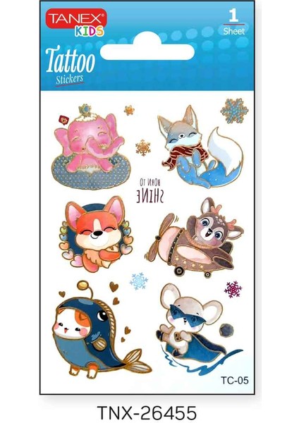 7,5X10,5MM Neşeli Mini Tatoo Etiket TNX-26455