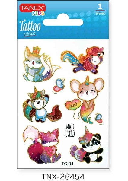 7,5X10,5MM Neşeli Mini Tatoo Etiket TNX-26454