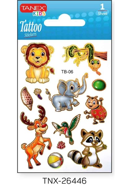 7,5X10,5MM Safari Mini Tatoo Etiket TNX-26446