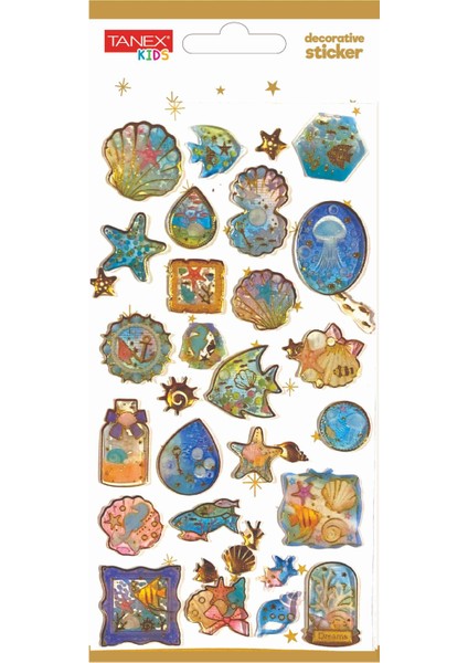 Decorative Sticker-10 Puffy Etiketi TNX-5009