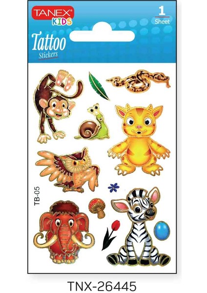7,5X10,5MM Safari Mini Tatoo Etiket TNX-26445