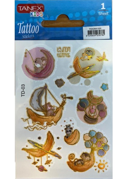 7,5X10,5MM Gezegen-Uzay Mini Tatoo TNX-26413