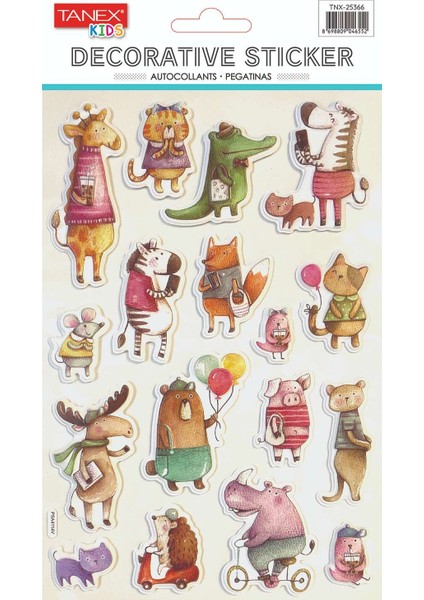 Sevimli Canlılar Serisi Puffy Etiketi TNX-25366