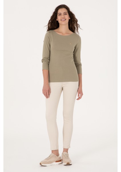 Kadın Açık Haki Sweatshirt 50315419-VR183 fırsatları