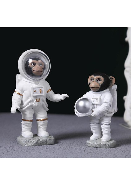 Modern Astronot Maymun Figür Biblo 13 cm Ev Ofis Masa Süsü Dekoratif Uzay Temalı Hediyelik Heykel fiyatları