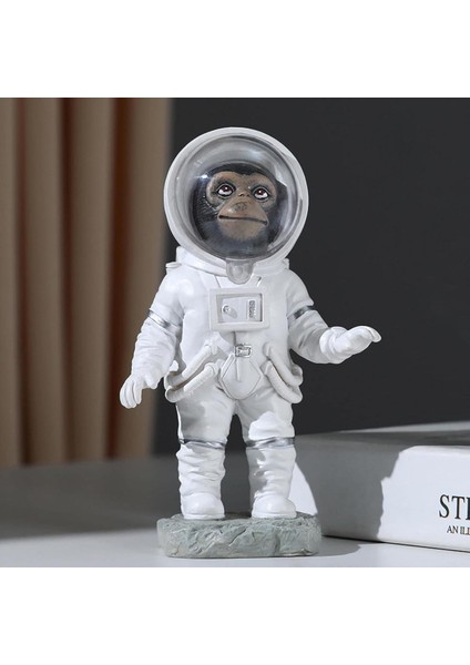 Modern Astronot Maymun Figür Biblo 13 cm Ev Ofis Masa Süsü Dekoratif Uzay Temalı Hediyelik Heykel fırsatları
