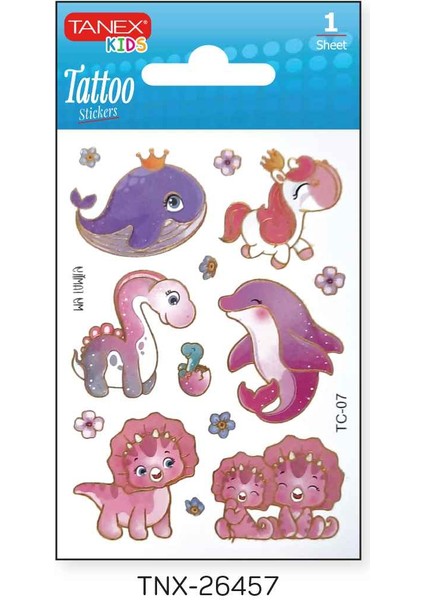 7,5X10,5MM Neşeli Mini Tatoo Etiket TNX-26457