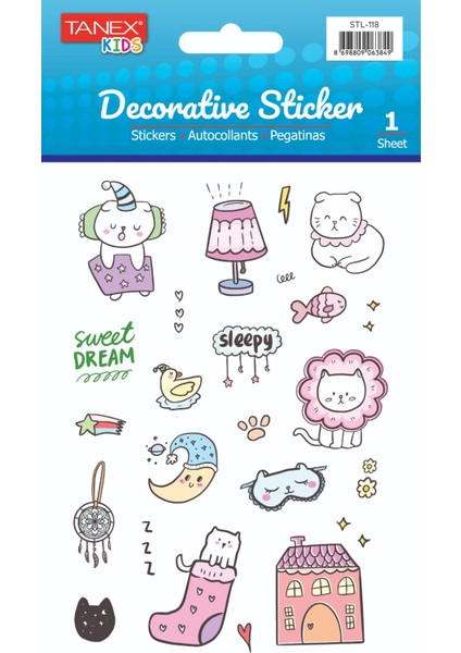 Sevimli Kedi Laklı Etiket STL-118