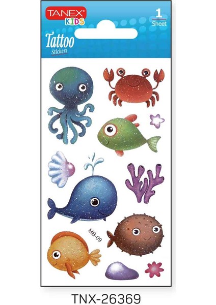 7X12MM Deniz Hayvanları Tatoo TNX-26369