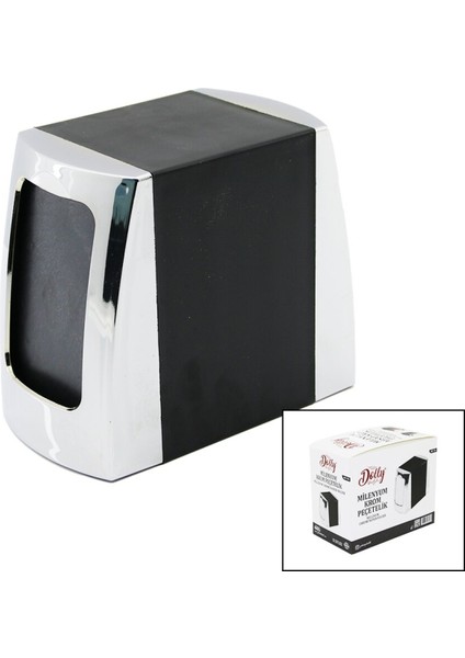 Milenyum Krom Çift Taraflı Yaylı Peçetelik (4915)