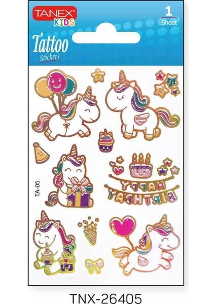 7,5X10,5MM Unicorn Mini Tatoo Etiket TNX-26405