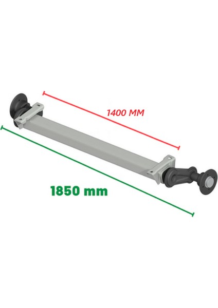 1050 kg Torsiyonlu Aks Frensiz Dingil 1400 mm 4X100 Bijon