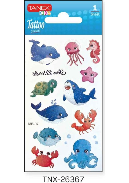 7X12MM Deniz Hayvanları Tatoo TNX-26367