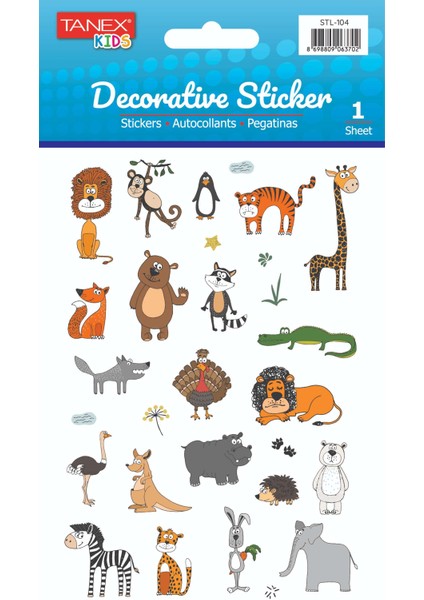 Safari Hayvanları Laklı Etiket STL-104