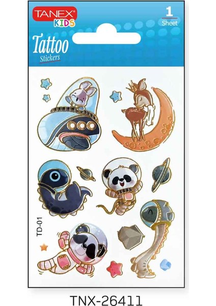 7,5X10,5MM Gezegen-Uzay Mini Tatoo TNX-26411