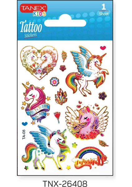 7,5X10,5MM Unicorn Mini Tatoo Etiket TNX-26408