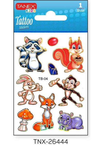 7,5X10,5MM Safari Mini Tatoo Etiket TNX-26444