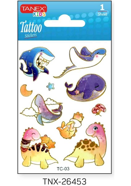 7,5X10,5MM Neşeli Mini Tatoo Etiket TNX-26453