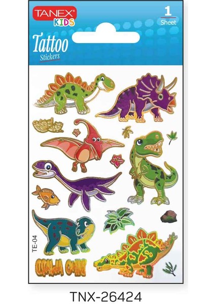 7,5X10,5MM Dinazor Mini Tatoo Etiket TNX-26424