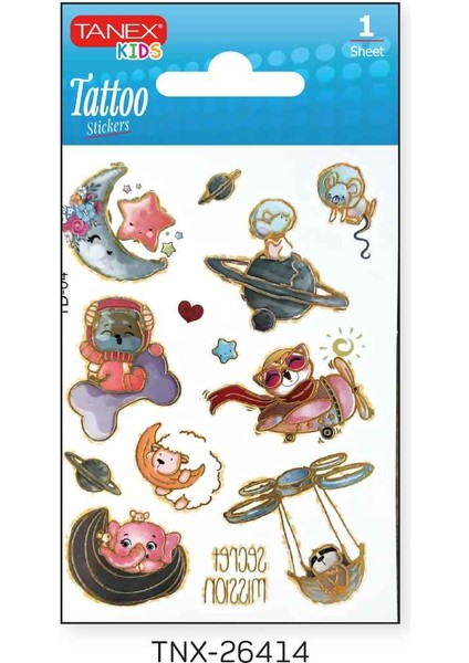 7,5X10,5MM Gezegen-Uzay Mini Tatoo TNX-26414