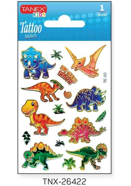 7,5X10,5MM Dinazor Mini Tatoo Etiket TNX-26422