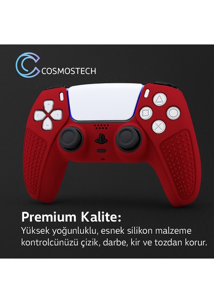 Ps5 Dualsense Joystick Koruyucu Silikon Kılıf – Yüksek Kaliteli, Esnek, Şık Bordo Desenli Kaplama modelleri