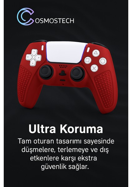 Ps5 Dualsense Joystick Koruyucu Silikon Kılıf – Yüksek Kaliteli, Esnek, Şık Bordo Desenli Kaplama fırsatları