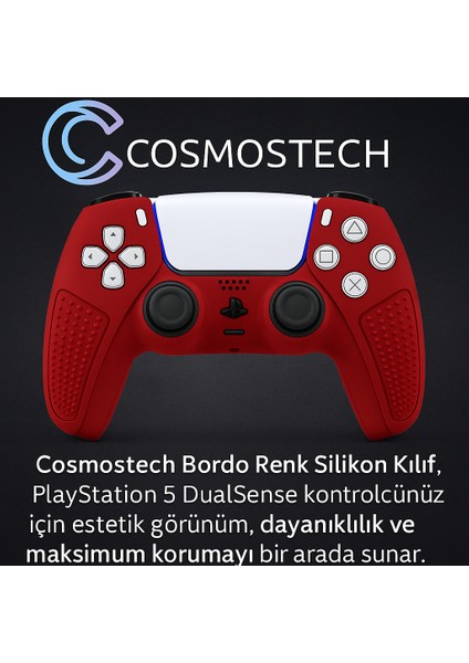 Ps5 Dualsense Joystick Koruyucu Silikon Kılıf – Yüksek Kaliteli, Esnek, Şık Bordo Desenli Kaplama indirimleri