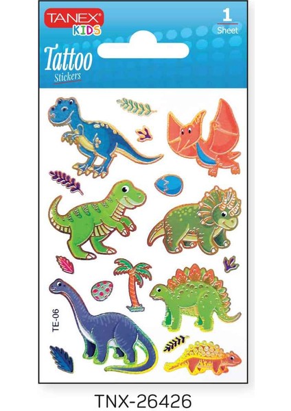 7,5X10,5MM Dinazor Mini Tatoo Etiket TNX-26426