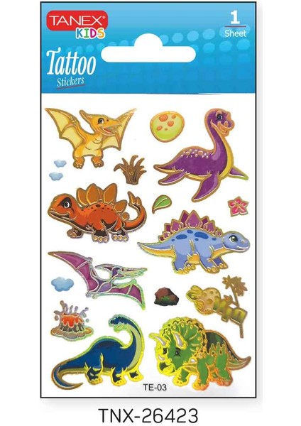 7,5X10,5MM Dinazor Mini Tatoo Etiket TNX-26423