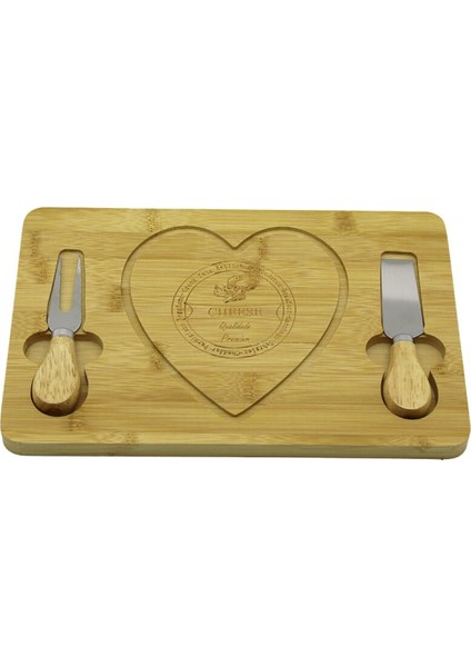 Kalpli Bıçak Sağ-Solahşap Bambu Kahvaltı Peynir Sunum Pano2 Bıçak=ahşap SAP19X29CM-1.5CM (4915)