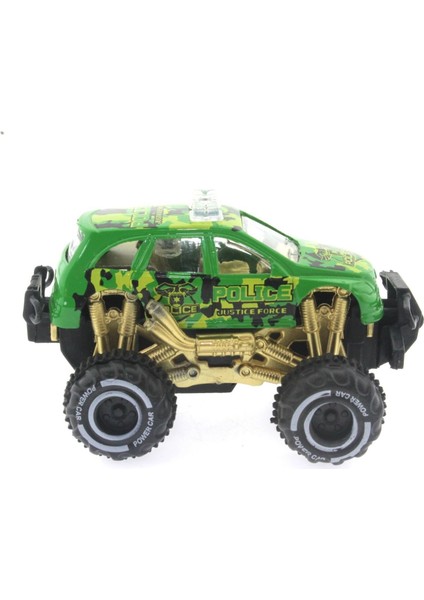 Çek Bırak Mini Off Road Yeşil Polis Aracı Kız Erkek Çocuk Oyuncak Eğitici Oyuncaklar