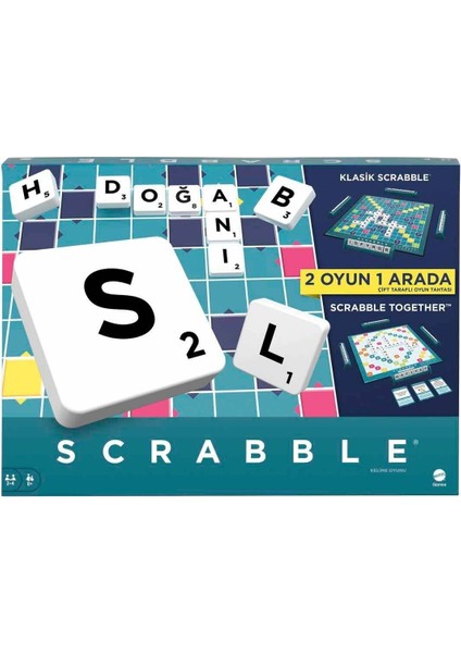 HXV98 Scrabble Orijinal Ikisi Bir Arada Türkçe Kız Erkek Çocuk Oyuncak Eğitici Oyuncaklar